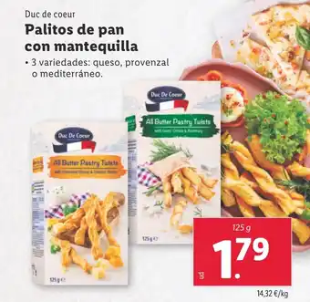 Lidl DUC DE COEUR Palitos de pan con mantequilla oferta