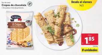 Lidl DUC DE COEUR Crepes de chocolate oferta