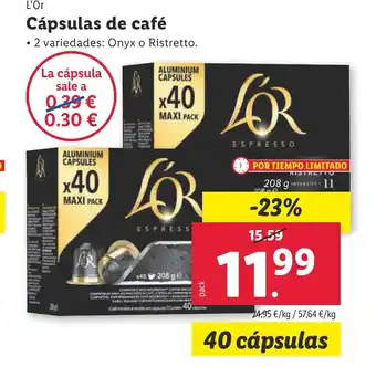 Lidl L'OR Cápsulas de café oferta