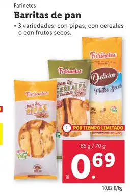 Lidl FARINETES Barritas de pan oferta