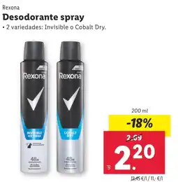 Lidl REXONA Desodorante spray oferta