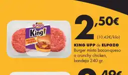 Supermercados Lupa KING UPP de ELPOZO Burger mixta bacon-queso o crunchy chicken oferta