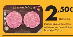 Supermercados Lupa Hamburguesa de cerdo alimentado con castañas, bandeja oferta