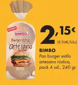 Supermercados Lupa BIMBO Pan burger estilo artesano rústica oferta