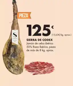 Supermercados Lupa SIERRA DE CODEX Jamón de cebo ibérico 50% Raza Ibérica oferta