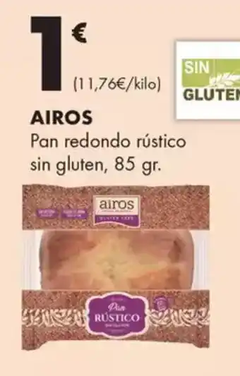 Supermercados Lupa AIROS Pan redondo rústico sin gluten oferta