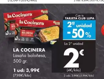 Supermercados Lupa LA COCINERA Lasaña boloñesa oferta