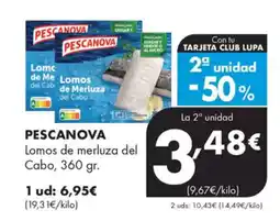 Supermercados Lupa PESCANOVA Lomos de merluza del Cabo oferta