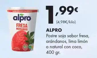 Supermercados Lupa ALPRO Postre soja sabor fresa, arándanos, lima limón o natural con coco oferta