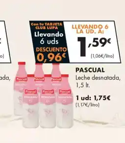 Supermercados Lupa PASCUAL Leche desnatada oferta