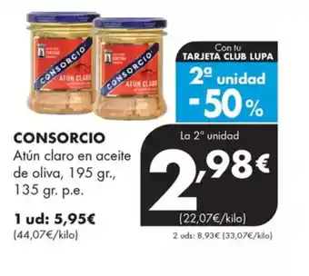 Supermercados Lupa CONSORCIO Atún claro en aceite de oliva oferta