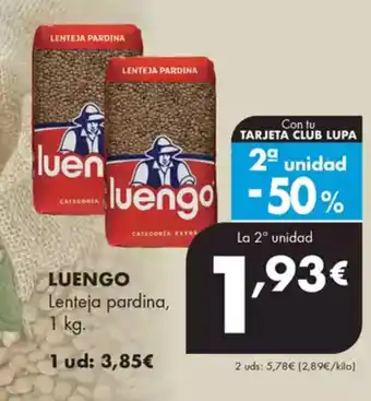 Supermercados Lupa LUENGO Lenteja pardina oferta