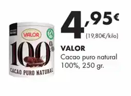 Supermercados Lupa VALOR Cacao puro natural 100% oferta