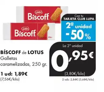 Supermercados Lupa BÍSCOFF de LOTUS Galletas caramelizadas oferta