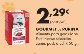 Supermercados Lupa GOURMET de PURINA Alimento para gatos Mon Petit Intense selección carne oferta