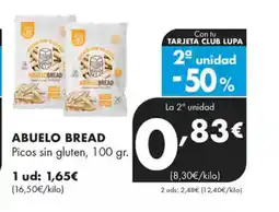 Supermercados Lupa ABUELO BREAD Picos sin gluten oferta