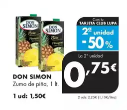 Supermercados Lupa DON SIMON Zumo de piña oferta