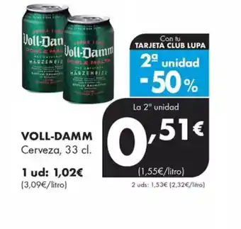 Supermercados Lupa VOLL-DAMM Cerveza oferta