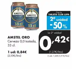 Supermercados Lupa AMSTEL ORO Cerveza 0,0 tostada oferta