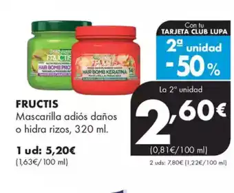 Supermercados Lupa FRUCTIS Mascarilla adiós daños oferta