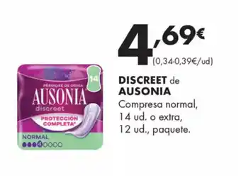 Supermercados Lupa DISCREET de AUSONIA Compresa normal oferta