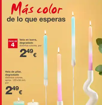 KIK Vela en barra, degradado oferta