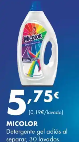 Supermercados Lupa MICOLOR Detergente gel adiós al separar, 30 lavados. oferta