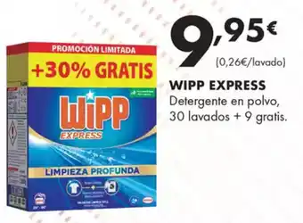 Supermercados Lupa WIPP EXPRESS Detergente en polvo, 30 lavados +9 gratis. oferta