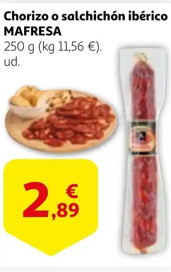 Alcampo MAFRESA Chorizo o salchichón ibérico oferta