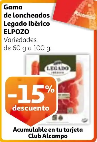 Alcampo ELPOZO Gama de loncheados Legado Ibérico oferta