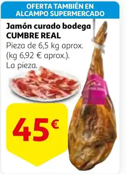 Alcampo CUMBRE REAL Jamón curado bodega oferta