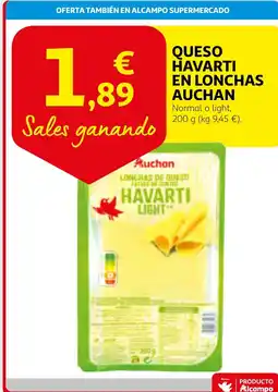 Alcampo AUCHAN Queso havarti en lonchas oferta