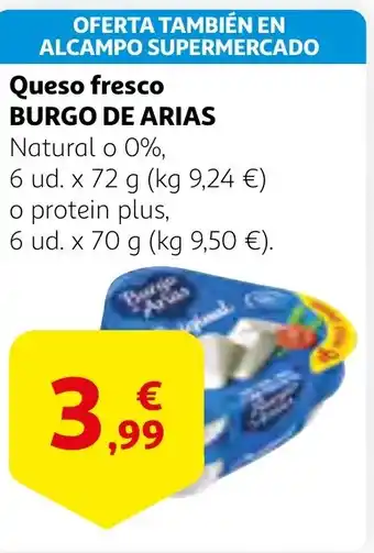 Alcampo BURGO DE ARIAS Queso fresco oferta