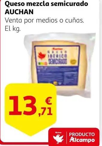 Alcampo AUCHAN Queso mezcla semicurado oferta