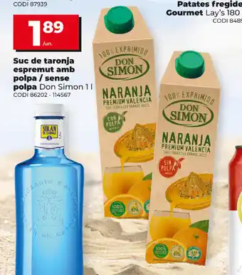 Dia Don Simon Suc de taronja espremut amb polpa / sense polpa 1 l oferta