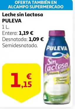 Alcampo PULEVA Leche sin lactosa oferta