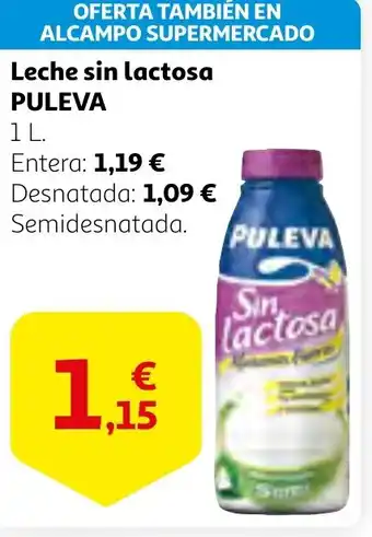 Alcampo PULEVA Leche sin lactosa oferta