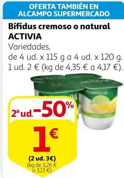 Alcampo ACTIVIA Bífidus cremoso o natural oferta