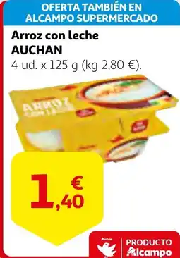 Alcampo AUCHAN Arroz con leche oferta