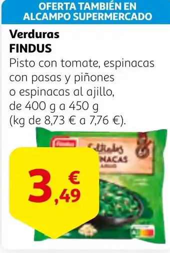 Alcampo FINDUS Verduras oferta