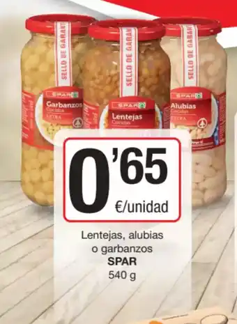 SPAR Fragadis SPAR Lentejas, alubias o garbanzos oferta