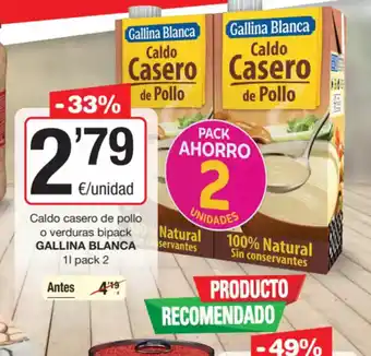 SPAR Fragadis GALLINA BLANCA Caldo casero de pollo o verduras bipack oferta