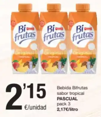 SPAR Fragadis PASCUAL Bebida Bifrutas sabor tropical oferta