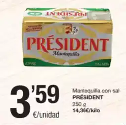 SPAR Fragadis PRÉSIDENT Mantequilla con sal oferta