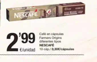 SPAR Fragadis NESCAFÉ Café en cápsulas Farmers Origins diferentes tipos oferta