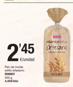 SPAR Fragadis BIMBO Pan de molde estilo artesano oferta