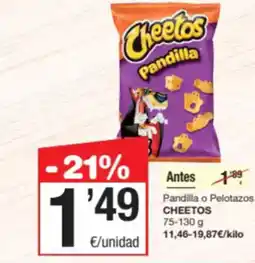 SPAR Fragadis CHEETOS Pandilla o Pelotazos oferta