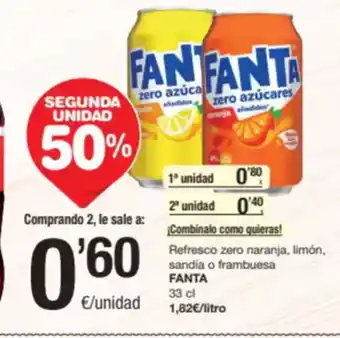 SPAR Fragadis FANTA Refresco zero naranja, limón, sandía o frambuesa oferta