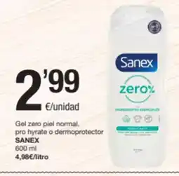 SPAR Fragadis SANEX Gel zero piel normal, pro hyrate o dermoprotector oferta