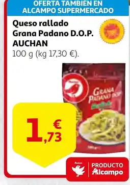 Alcampo AUCHAN Queso rallado Grana Padano D.O.P. oferta